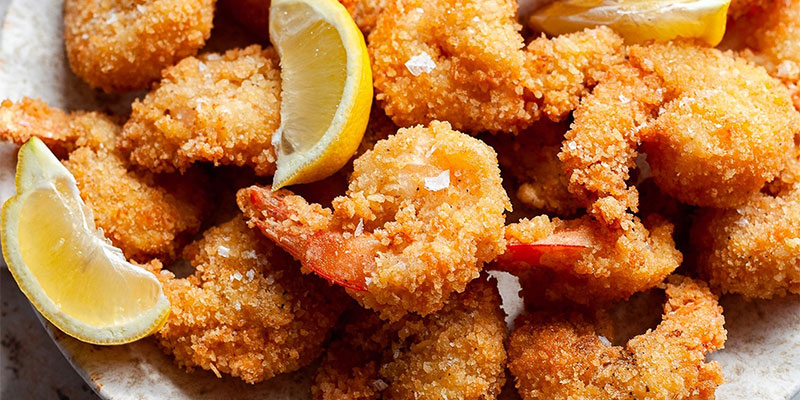 طرز تهیه میگو پفکی با سبزیجات و سس لیمو ترش