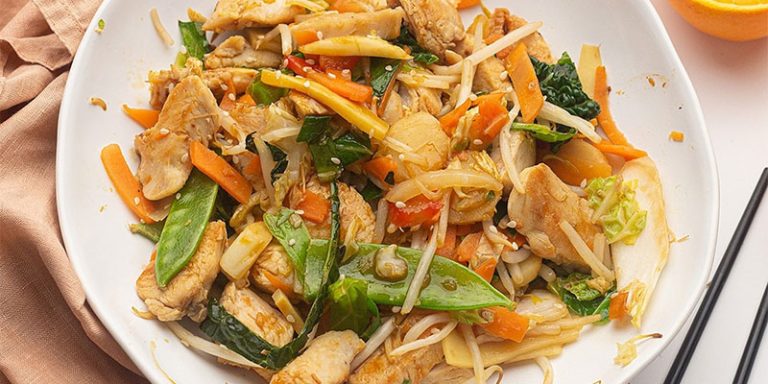 طرز تهیه خوراک مرغ با سس نارنج و سبزیجات معطر