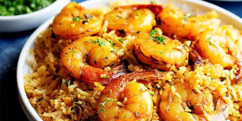 طرز تهیه میگو پلو جنوبی با ادویه‌های معطر